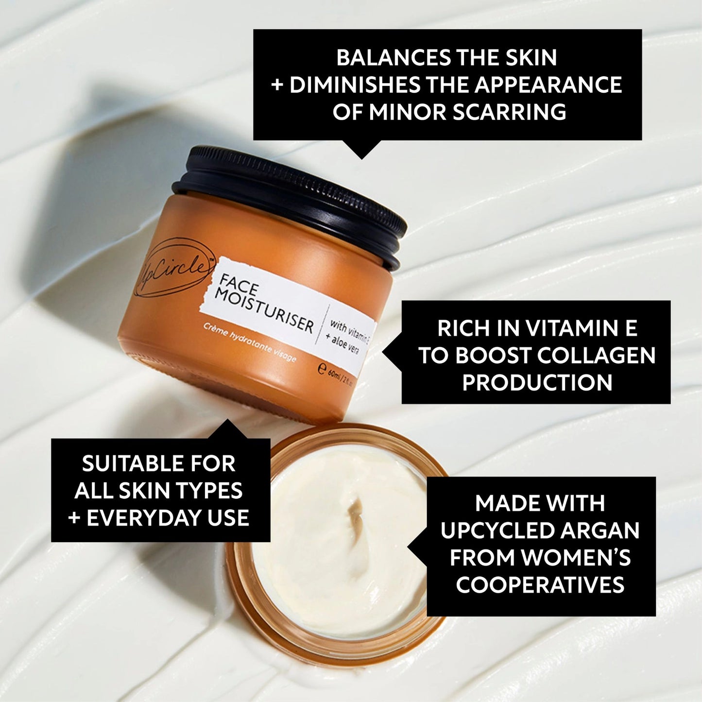 UpCircle Face Moisturiser Vitamin E + Aloe Vera